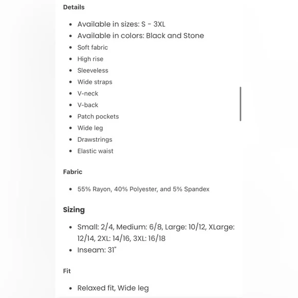 White Birch V Neck Sleeveless Jumpsuit - Picture 4 of 4